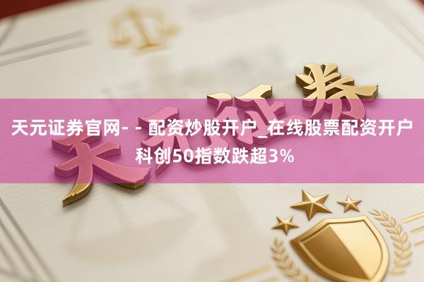 天元证券官网- - 配资炒股开户_在线股票配资开户 科创50指数跌超3%
