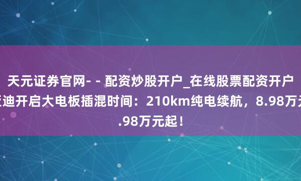 天元证券官网- - 配资炒股开户_在线股票配资开户 比亚迪开启大电板插混时间：210km纯电续航，8.98万元起！