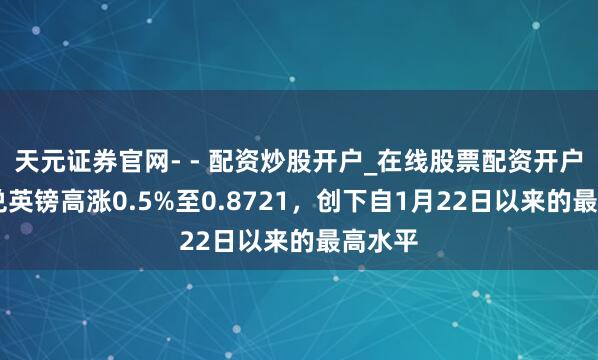 天元证券官网- - 配资炒股开户_在线股票配资开户 欧元兑英镑高涨0.5%至0.8721，创下自1月22日以来的最高水平